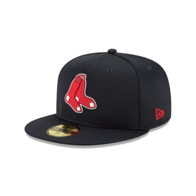 Blue Boston Red Sox Hat - New Era MLB Clubhouse Collection 59FIFTY Fitted Caps USA1497526